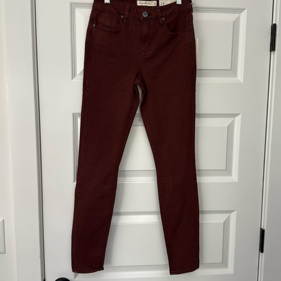 NWT Anthropologie Unpublished Olivia- High Rise Skinny Jeans Brick -24 - Picture 3 of 4